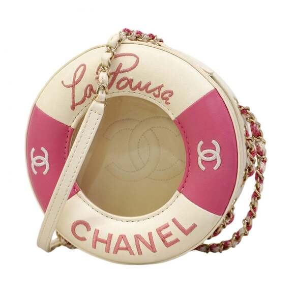 CHANEL Handbags - Chanel Shoulder Bag Chain Leather White Pink Champagne Women's P2454315
